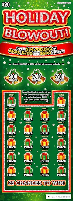 HOLIDAY BLOWOUT! $20 scratch-off ticket