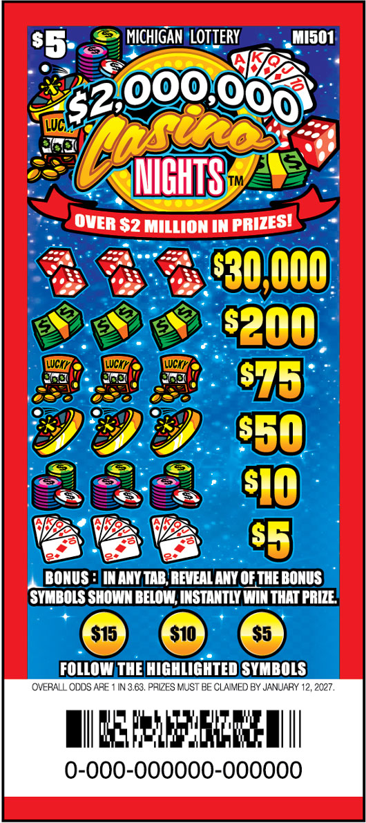 $2M CASINO NIGHTS $5 ticket