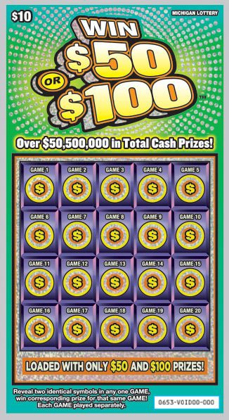 MI Lottery - Win $50 or $100 (#0653) - scratch off odds