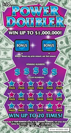 Power Doubler $10 scratch-off ticket