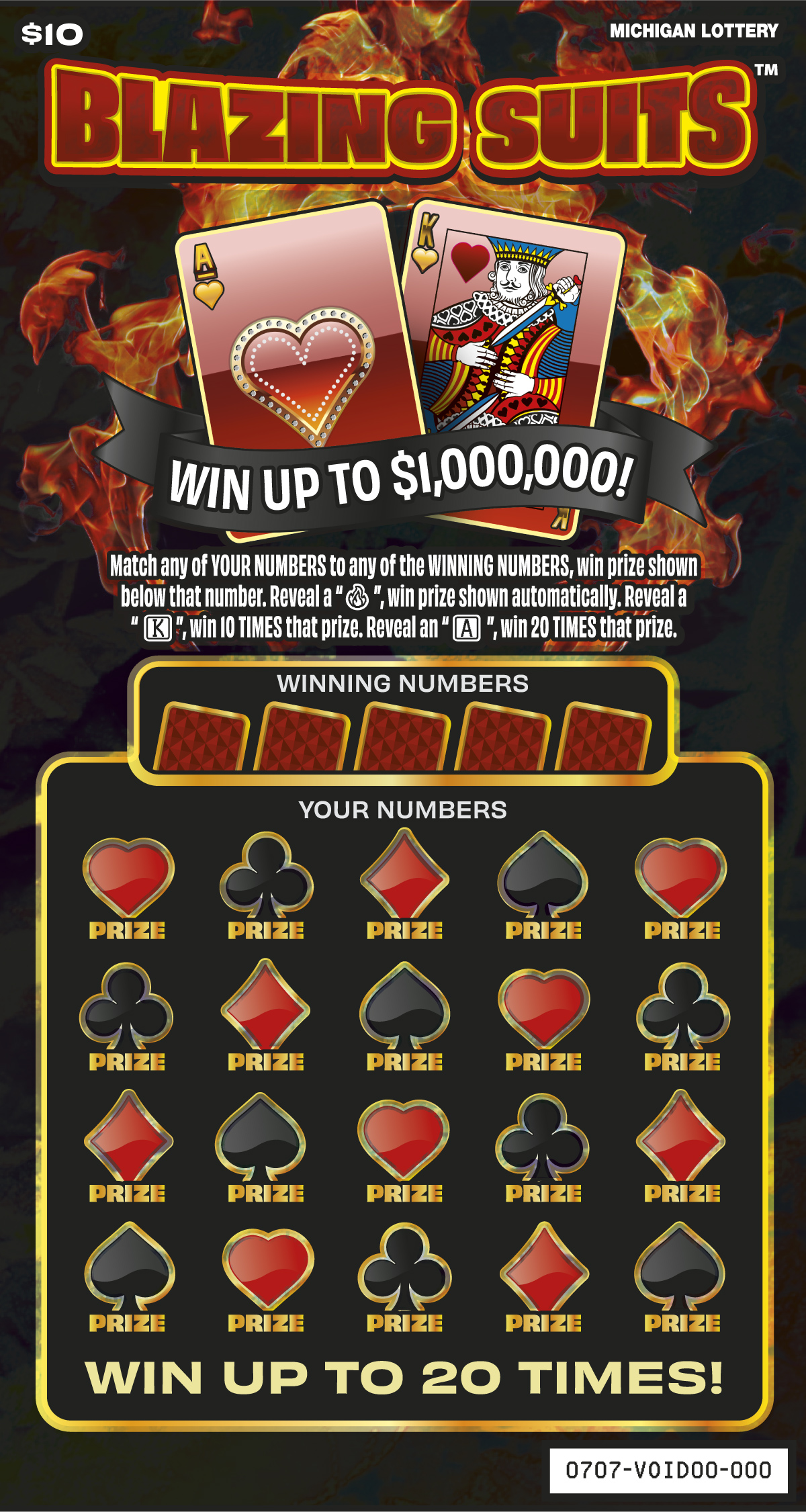 MI Lottery - Blazing Suits (#0707) - scratch off odds
