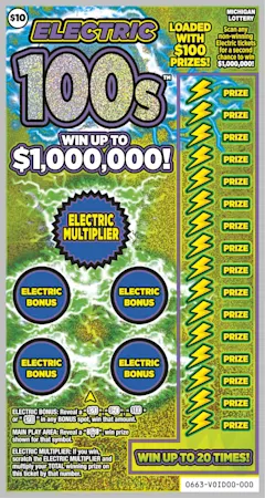 Electric 100s $10 scratch-off ticket