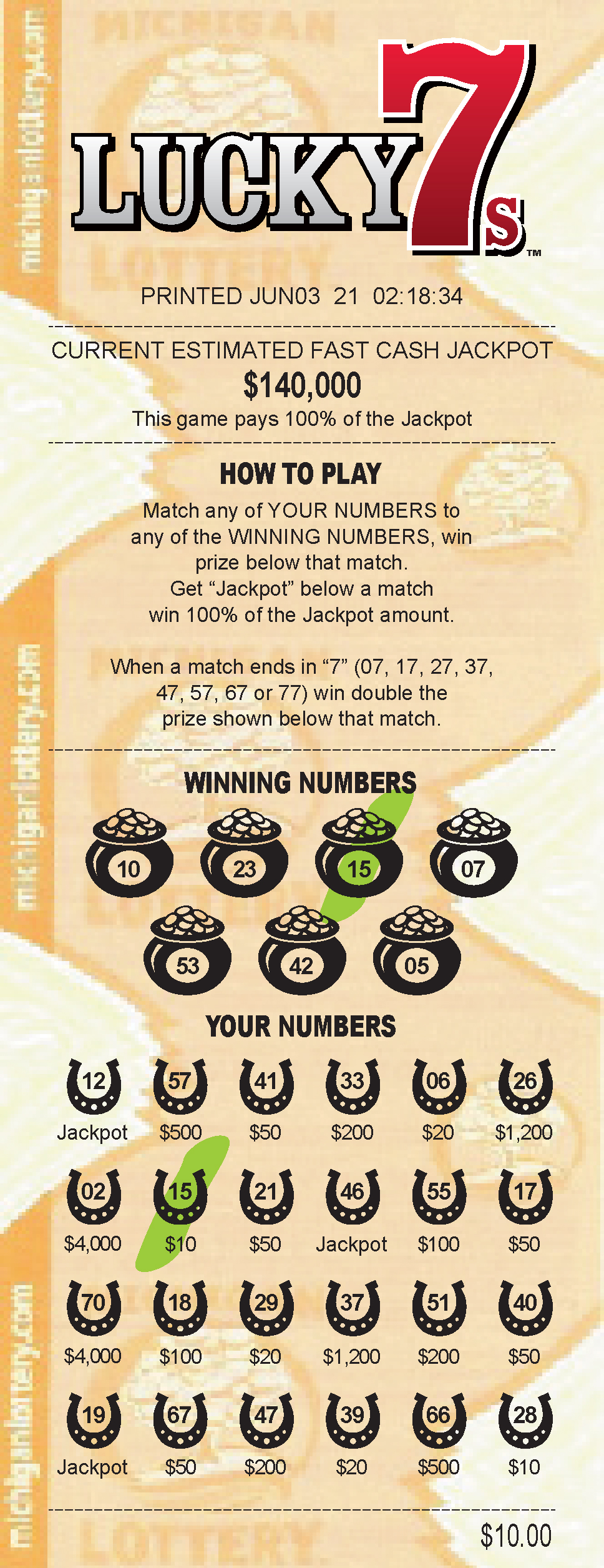 Fast lotto lucky clearance number