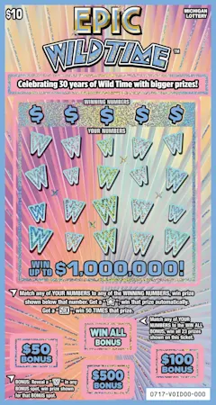 Epic Wild Time $10 scratch-off ticket