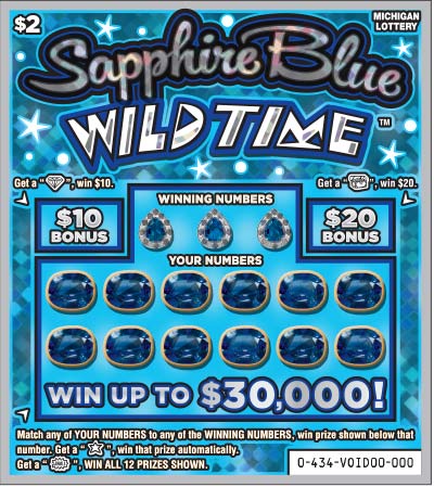 MI Lottery - Sapphire Blue Wild Time (#434) - scratch off odds