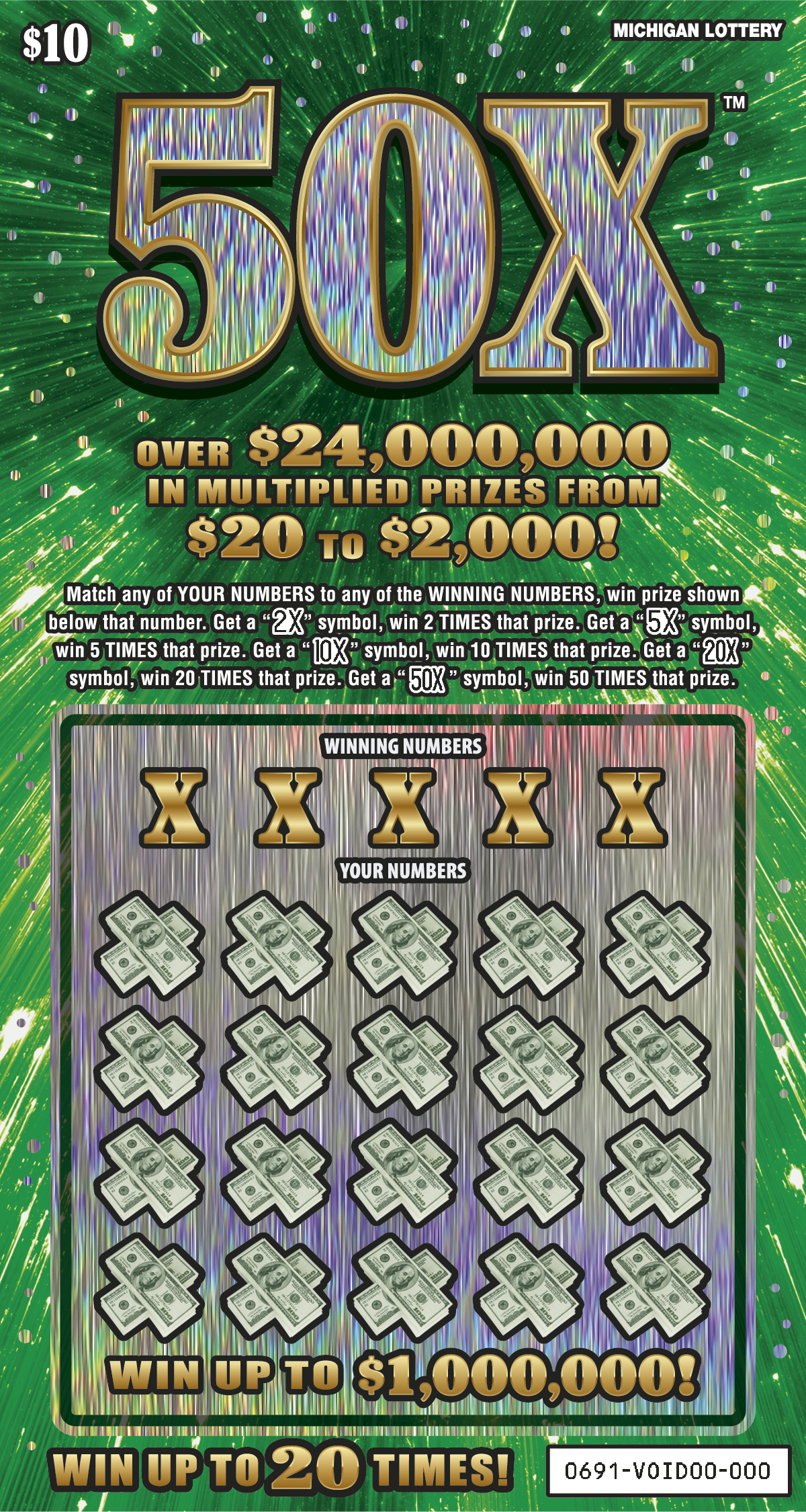 MI Lottery - 50X (#0691) - scratch off odds