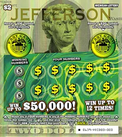 Jefferson $2 scratch-off ticket