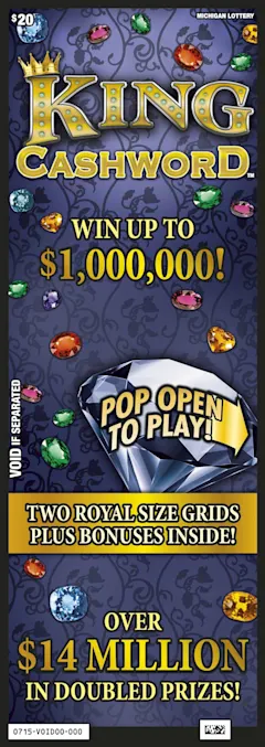 King Cashword $20 scratch-off ticket