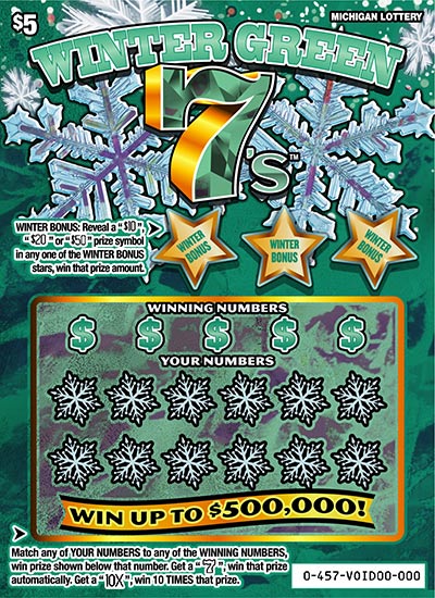 MI Lottery - Winter Green 7's (#457) - scratch off odds