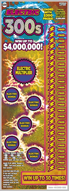 Electric 300s $30 scratch-off ticket