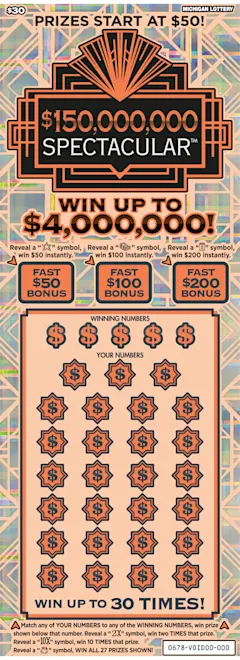 $150,000,000 Spectacular $30 scratch-off ticket