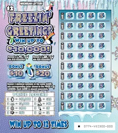 Freezin' Greetings $2 scratch-off ticket