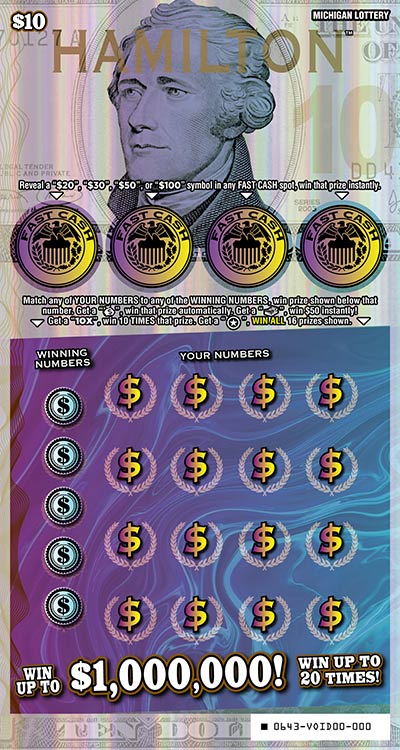 MI Lottery - Hamilton (#0643) - scratch off odds