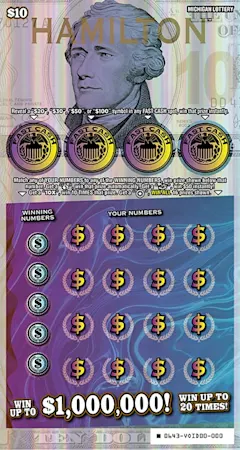 Hamilton $10 scratch-off ticket