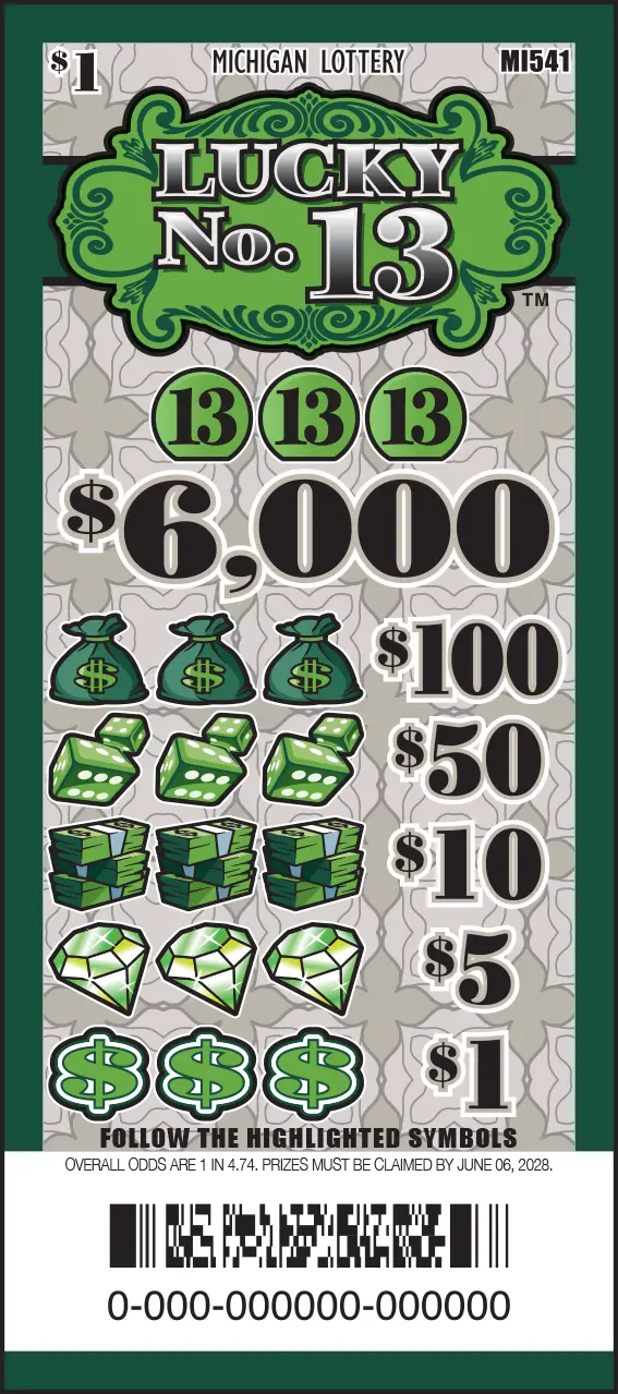 LUCKY NO. 13 ticket