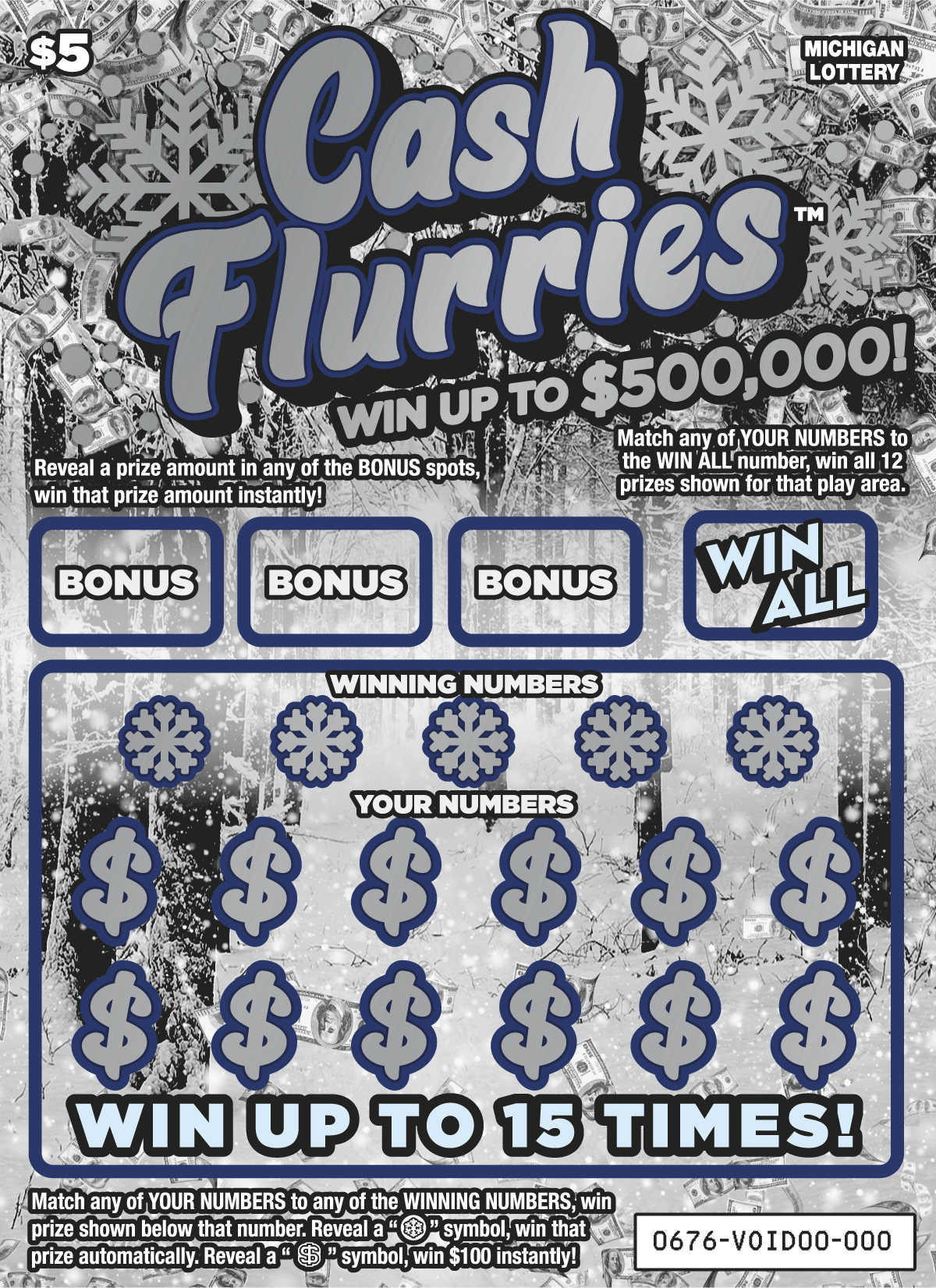 MI Lottery - Cash Flurries (#0676) - scratch off odds