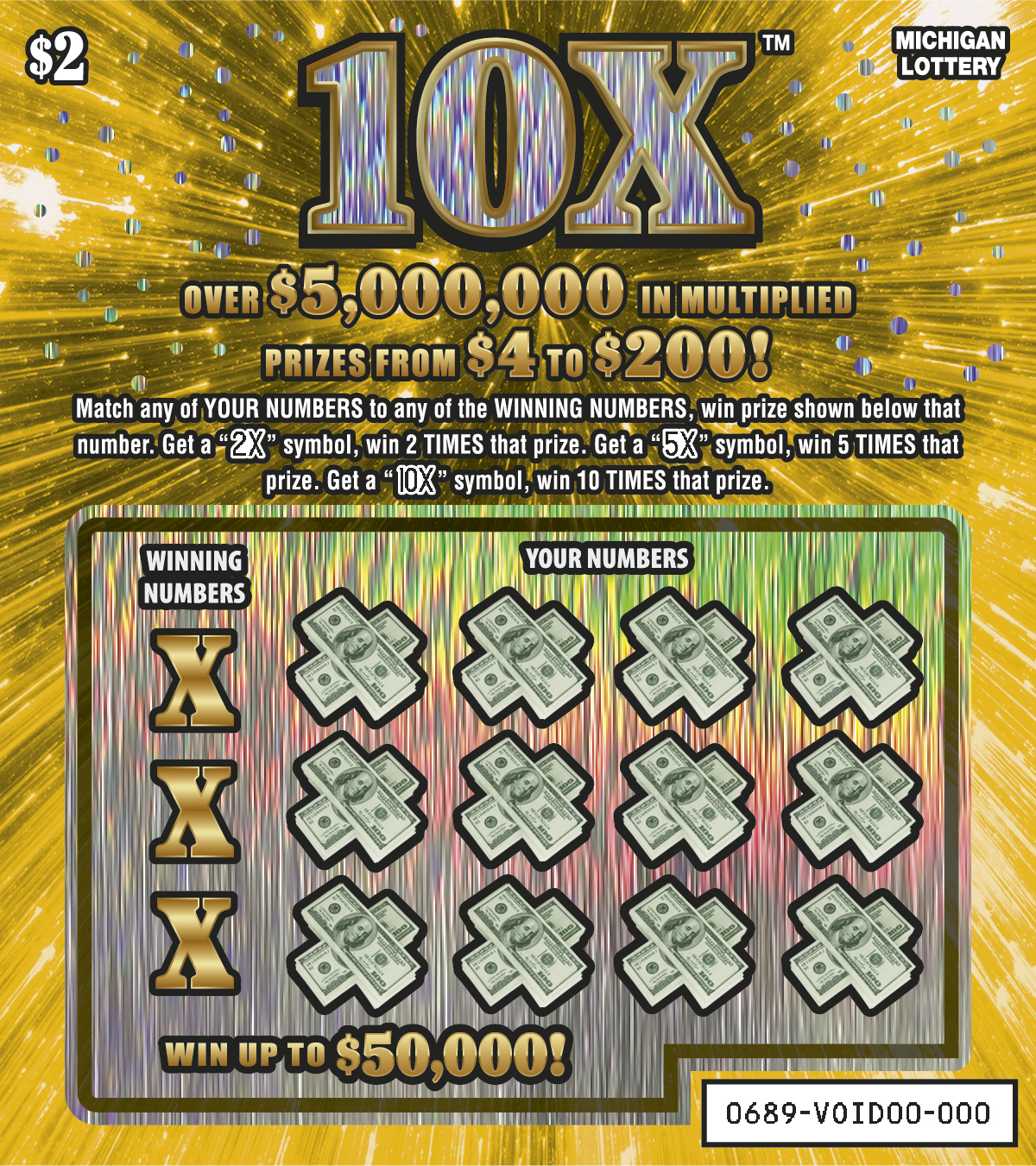 MI Lottery - 10X (#0689) - scratch off odds