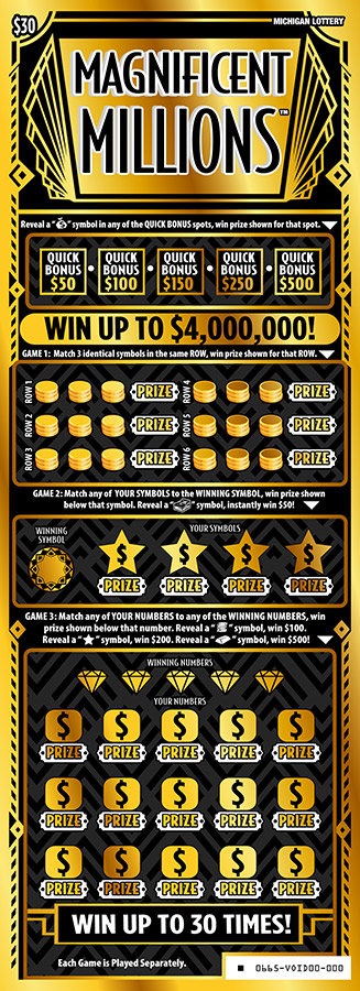 MI Lottery - Magnificent Millions (#0665) - scratch off odds