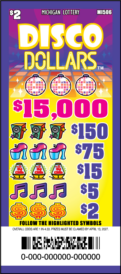 DISCO DOLLARS $2 ticket