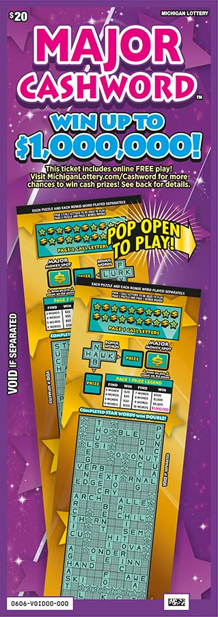 MI Lottery - Major Cashword (#0606) - scratch off odds