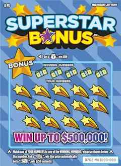 Superstar Bonus $5 scratch-off ticket