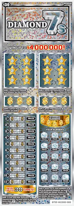 Diamond 7s $30 scratch-off ticket