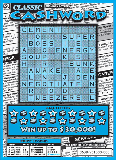 MI Lottery - Classic Cashword (#0638) - scratch off odds