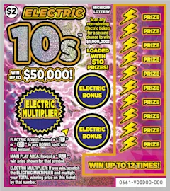 Electric 10s $2 scratch-off ticket