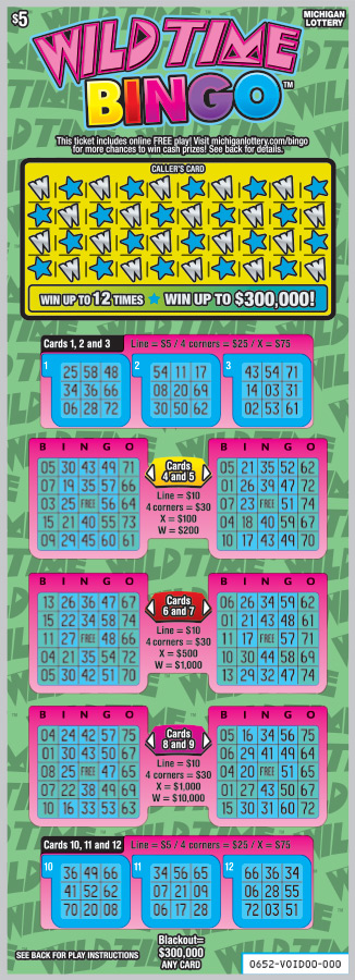 MI Lottery - Wild Time Bingo (#0652) - scratch off odds