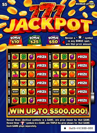 MI Lottery - 777 Jackpot (#0625) - scratch off odds