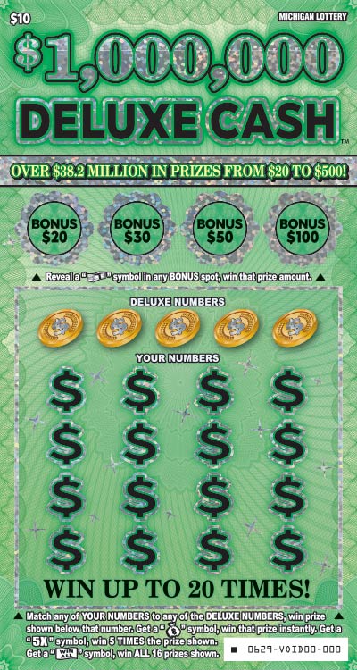 MI Lottery - $1,000,000 Deluxe Cash (#0629) - scratch off odds