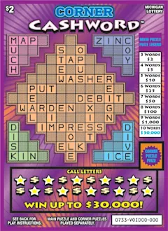 Corner Cashword $2 scratch-off ticket