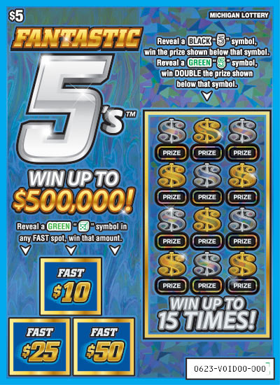 MI Lottery - Fantastic 5's (#0623) - scratch off odds