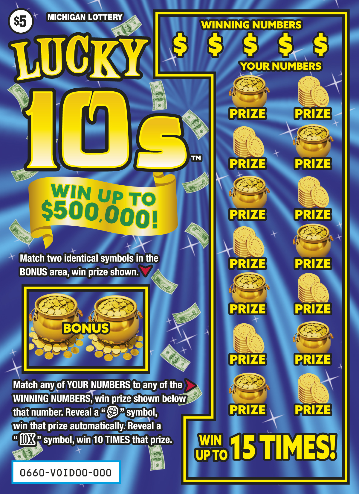 MI Lottery - Lucky 10s (#0660) - scratch off odds