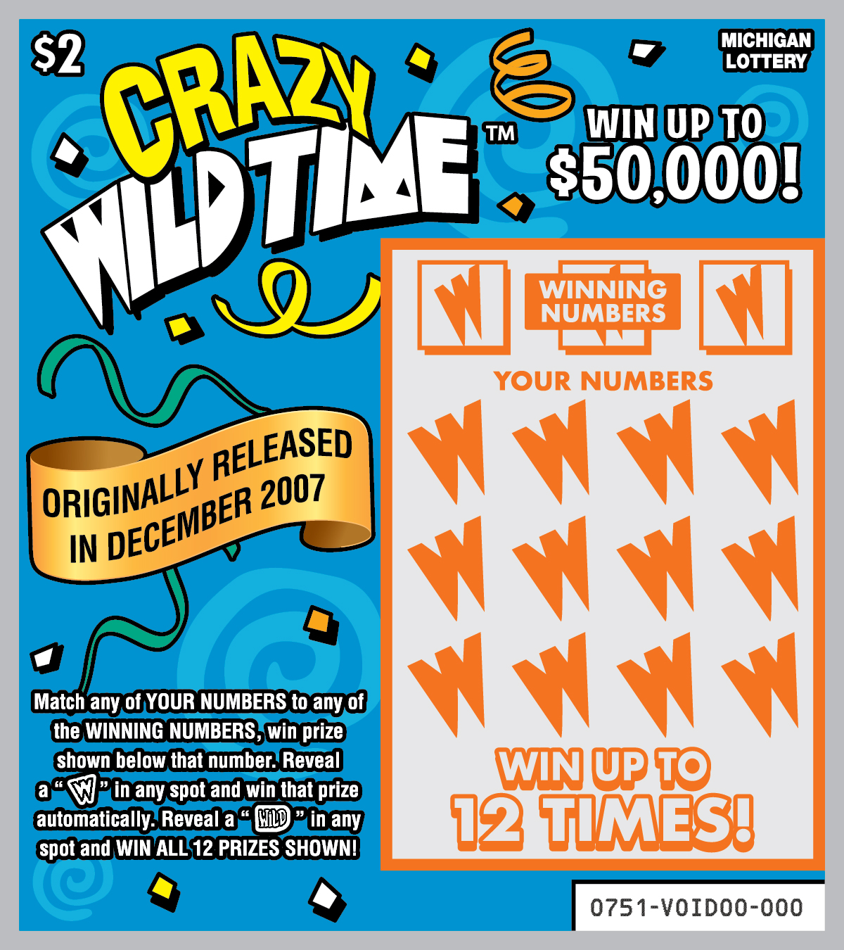 MI Lottery - Wild Time Series (#0751) - scratch off odds