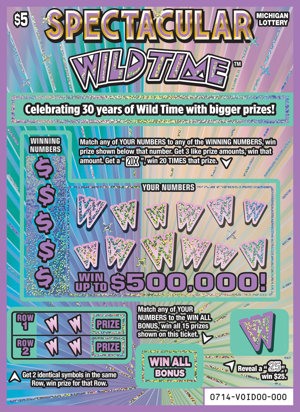 MI Lottery - Spectacular Wild Time (#0714) - scratch off odds