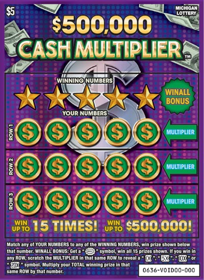 MI Lottery - $500,000 Cash Multiplier (#0636) - scratch off odds