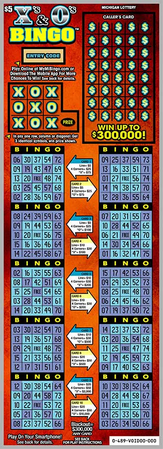 MI Lottery - X's & O's Bingo (#489) - scratch off odds