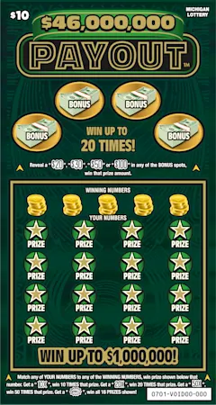 $46,000,000 Payout $10 scratch-off ticket