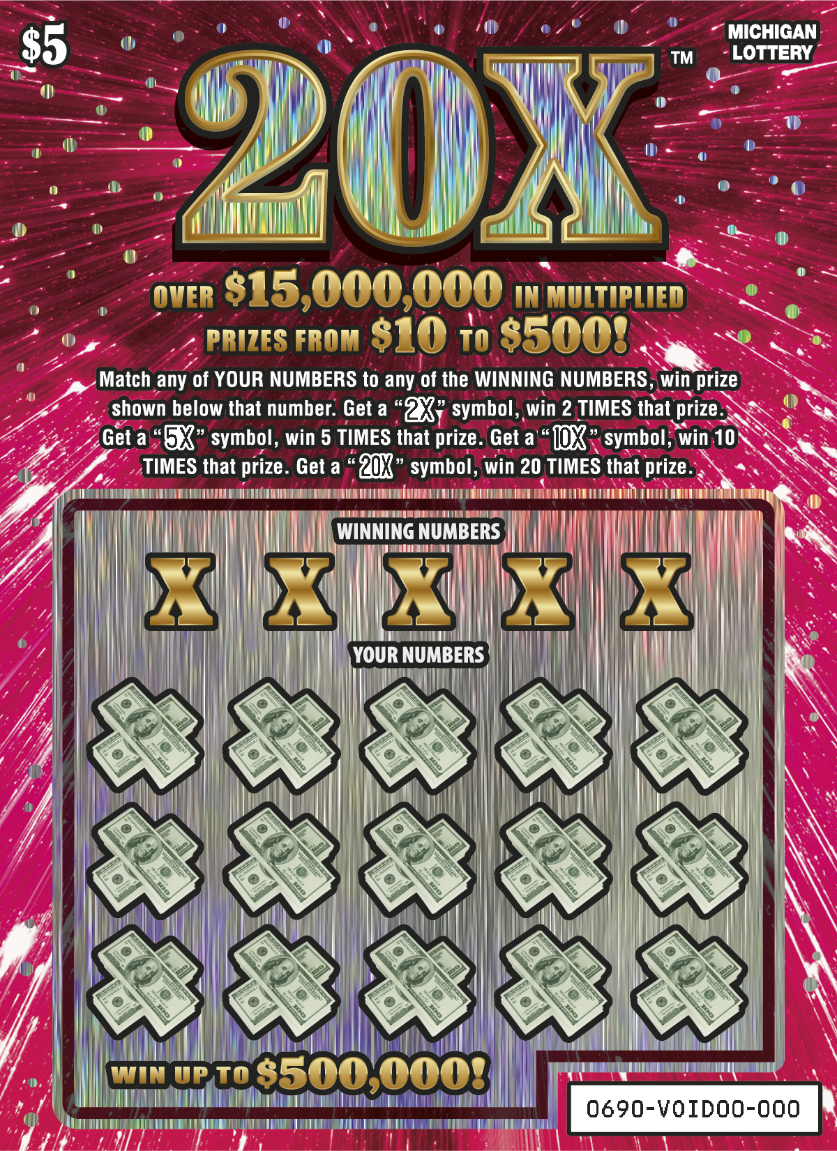 MI Lottery - 20X (#0690) - scratch off odds