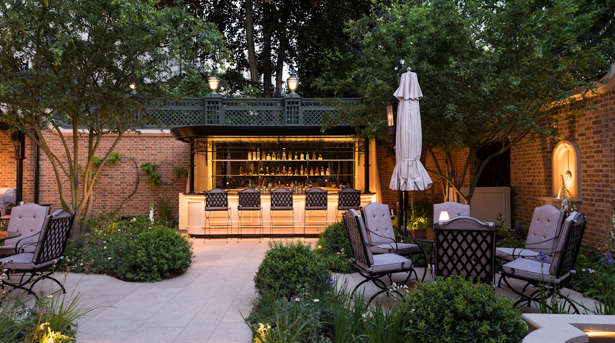 Bar and outdoor seating at The Secret Garden, The Ritz London