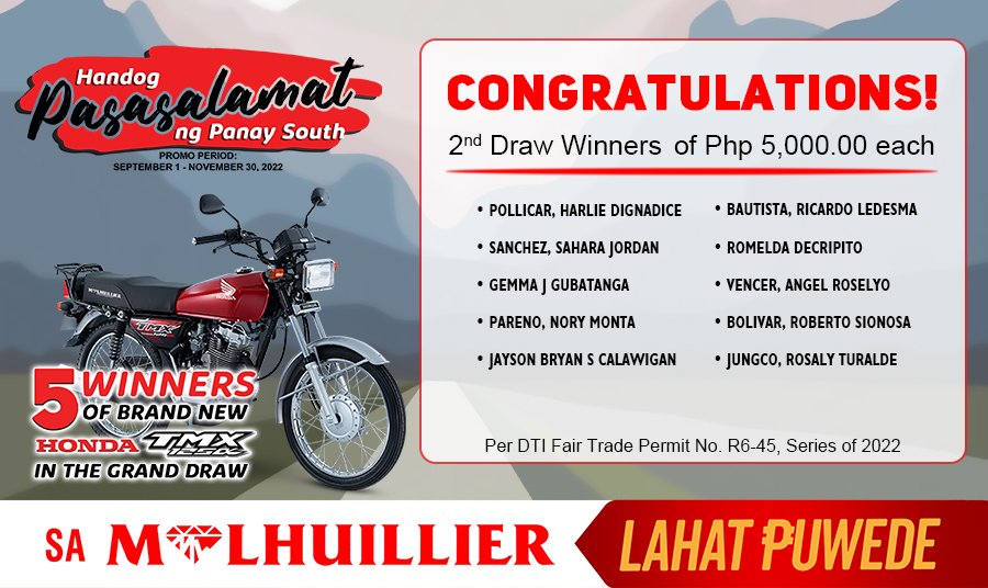 Handog Pasasalamat ng Panay South - 2nd Draw Winners (Website)