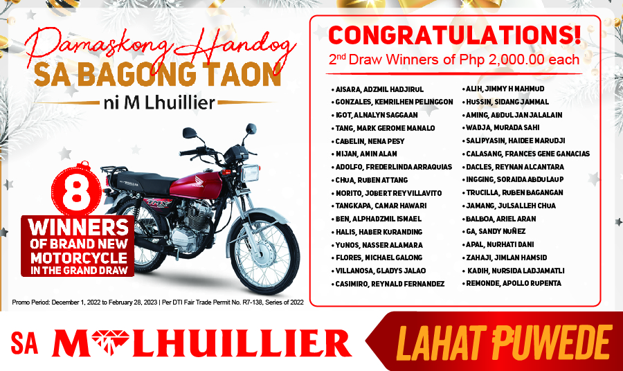 Pamaskong Handog sa Bagong Taon ni M Lhuillier -2nd Draw Winners Website
