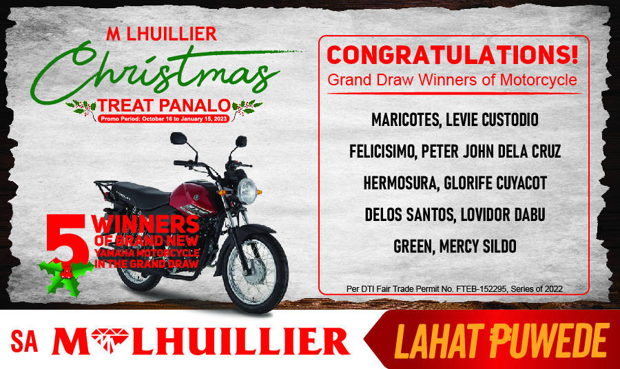 M LHUILLIER CHRISTMAS TREAT PANALO - Grand Draw Winners Website