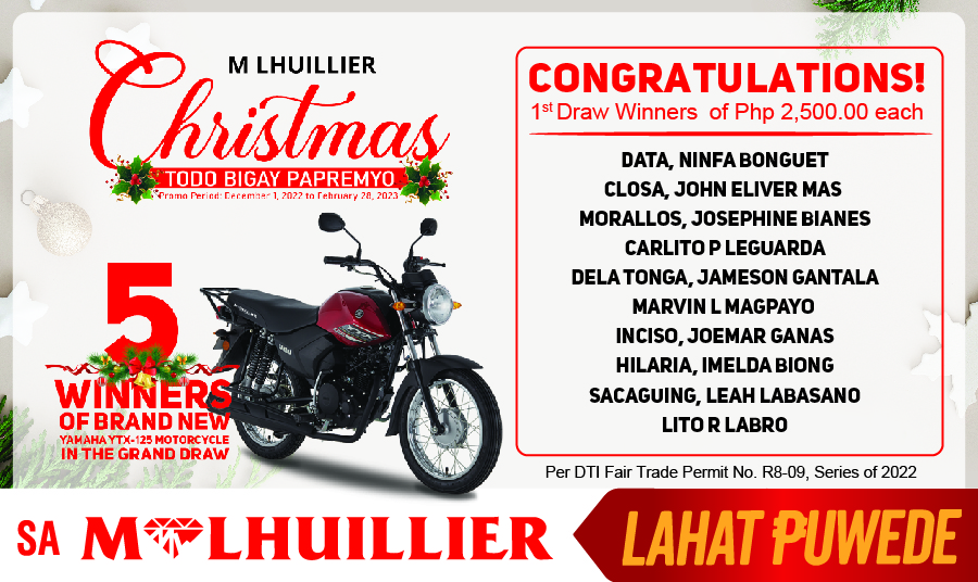 M LHUILLIER CHRISTMAS TODO BIGAY PAPREMYO-1st Draw Winners Website