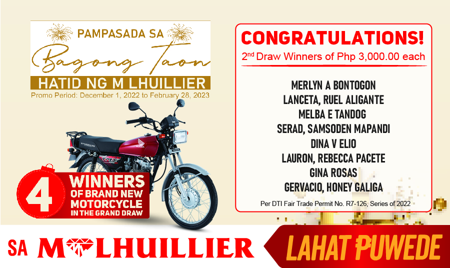 PAMPASADA SA BAGONG TAON HATID NG M LHUILLIER -2nd Draw Winners Website