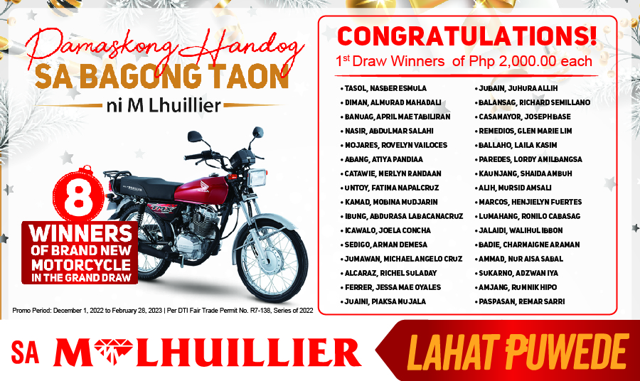Pamaskong Handog sa Bagong Taon ni M Lhuillier -1sr Draw Winners Website