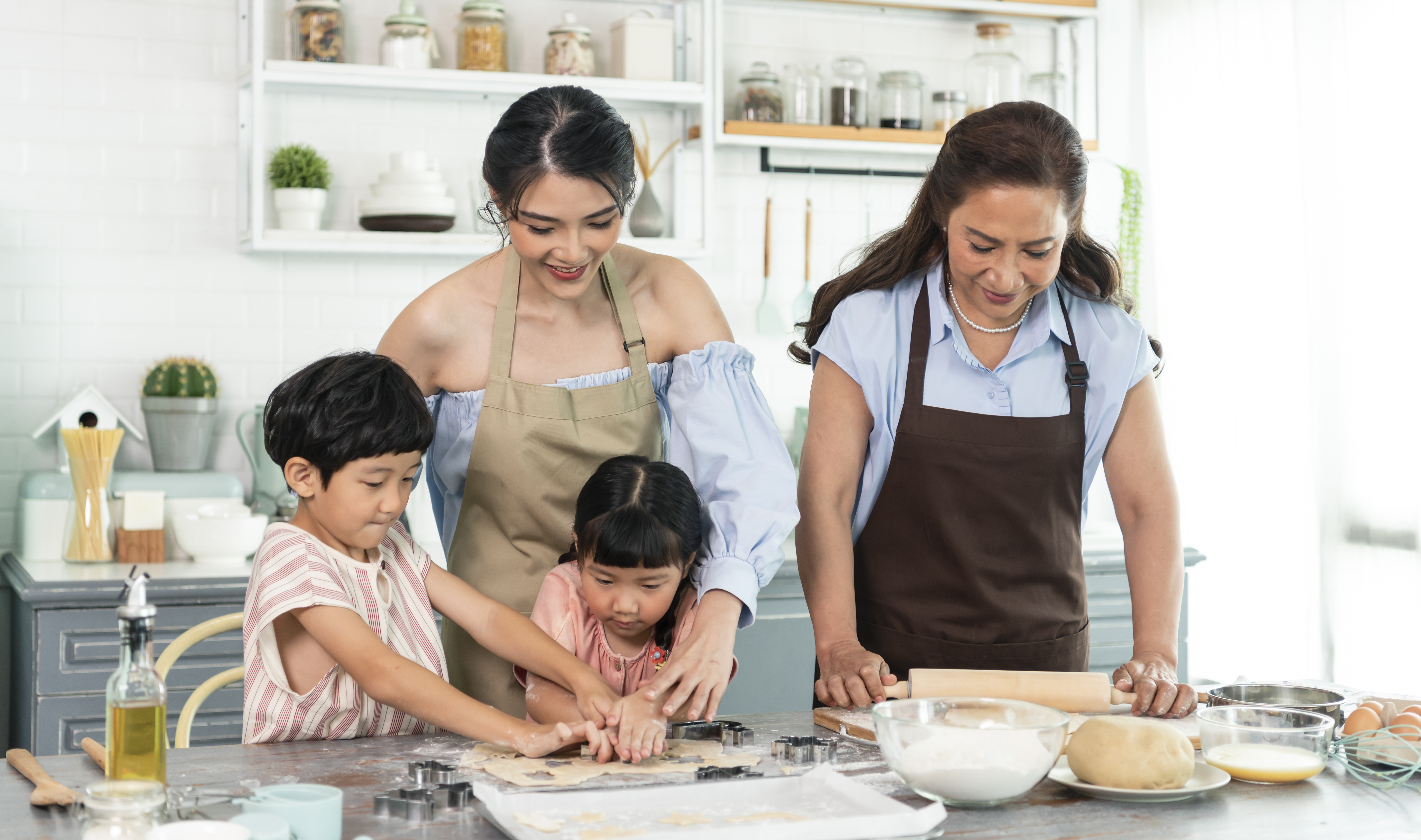 happy-asian-family-making-preparation-dough-bake-cookies-kitchen-home