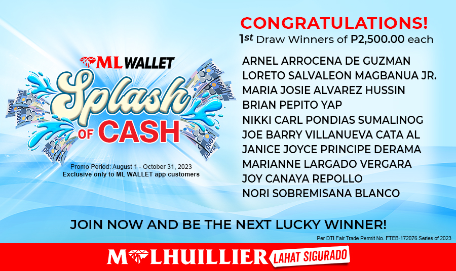 Splash of Cash 1st Draw Winners website