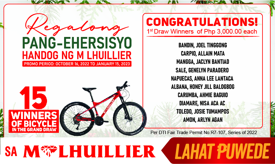 Regalong Pang- Ehersisyo Handog M Lhuillier - 1st Draw Winners Website